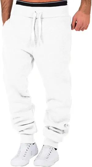 Cargo Trousers for Men Track Pants Gym Running Workout Sweatpants with Zipper Pockets Mens Sweatpants with Pockets