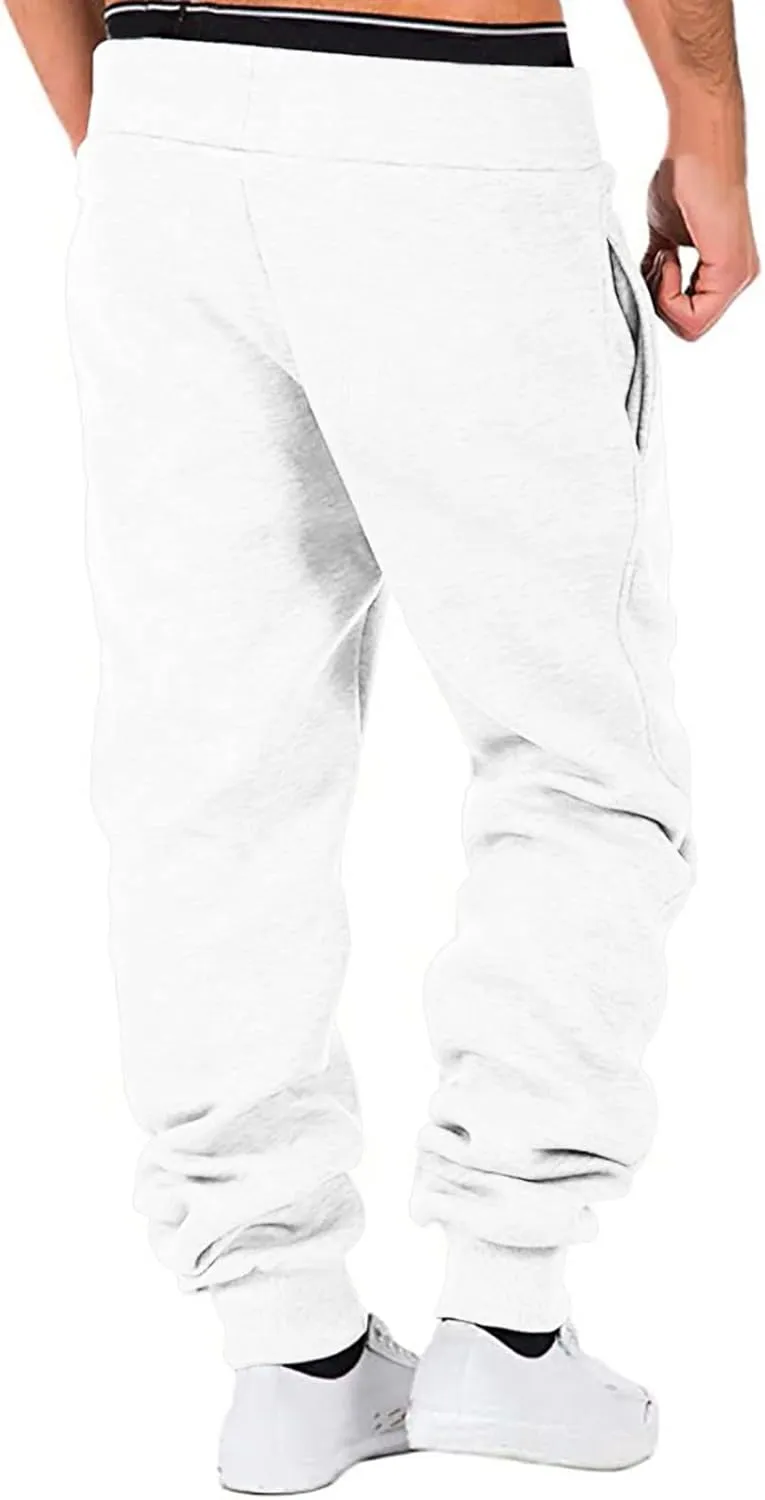 Cargo Trousers for Men Track Pants Gym Running Workout Sweatpants with Zipper Pockets Mens Sweatpants with Pockets