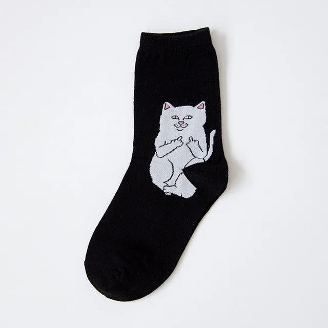 Casual Cartoon Hip Cat Socks (Breathable CoolMax Socks)
