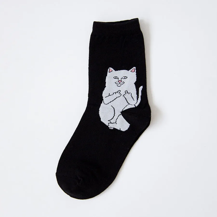 Casual Cartoon Hip Cat Socks (Breathable CoolMax Socks)