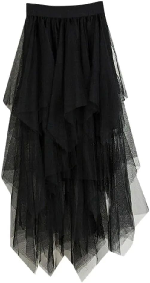 Casual Womens Comfortable High Waist Pleated Tutu Skirt Ladies Midi Skirt Pleated Mini Skirt