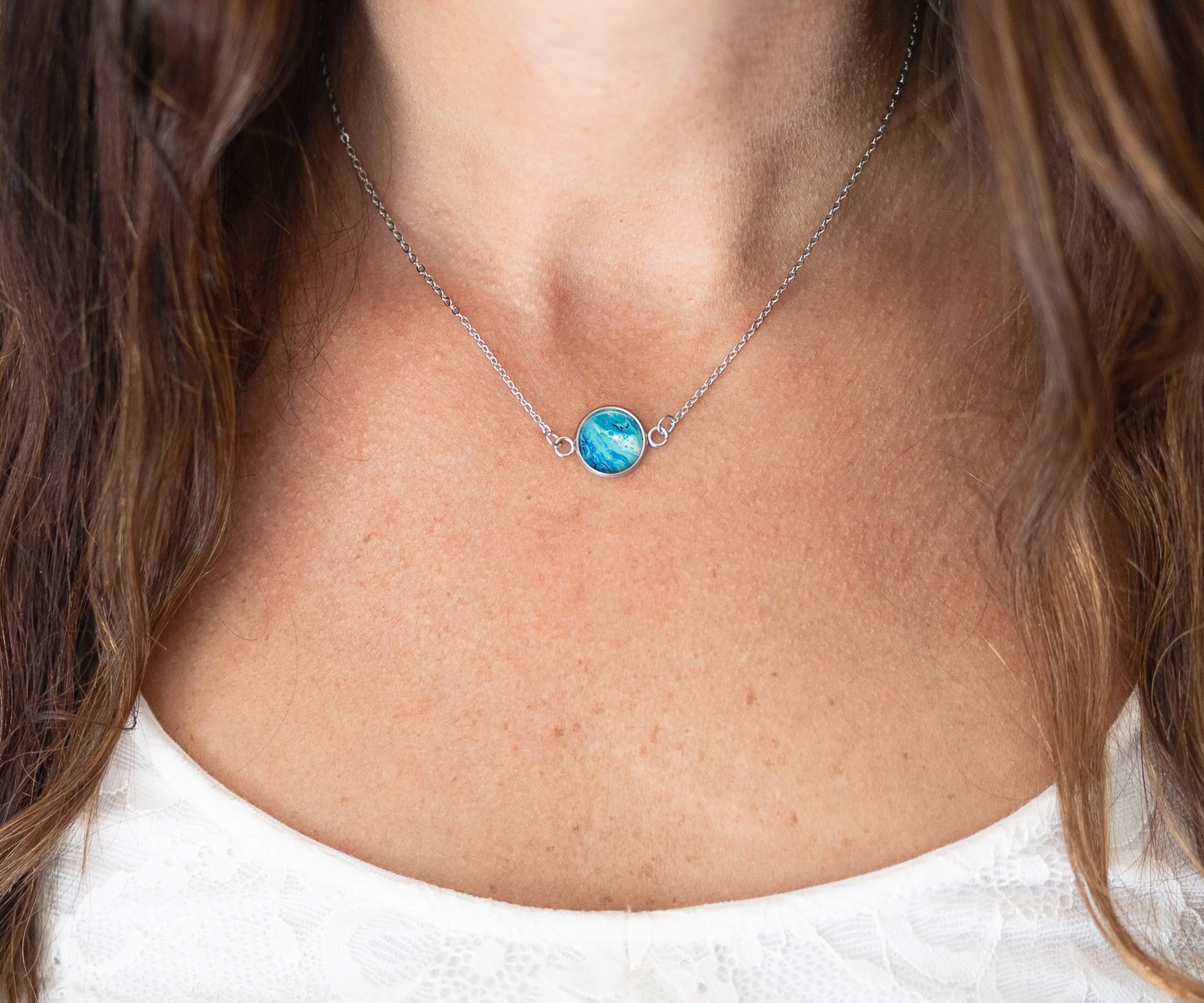 Coastal Breeze Small Circle Necklace | Beach Jewelry