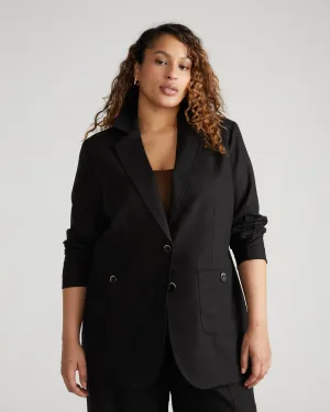 Coastal Linen Blazer - Black
