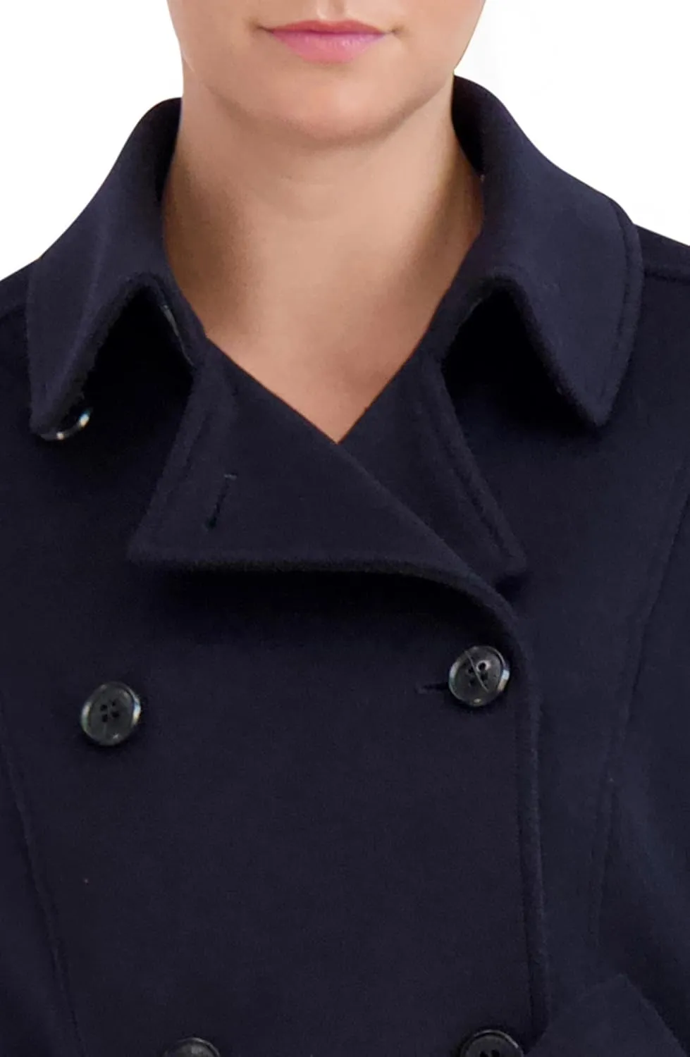 Cole Haan Women's Flared Trench Slick Wool Coat