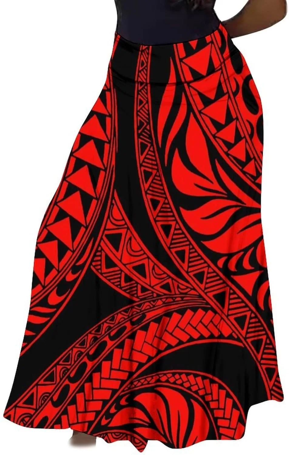 Comfortable High-Waisted Maxi Polynesian Woman Skirt Custom Samoan Club Chic Summer Half Skirt