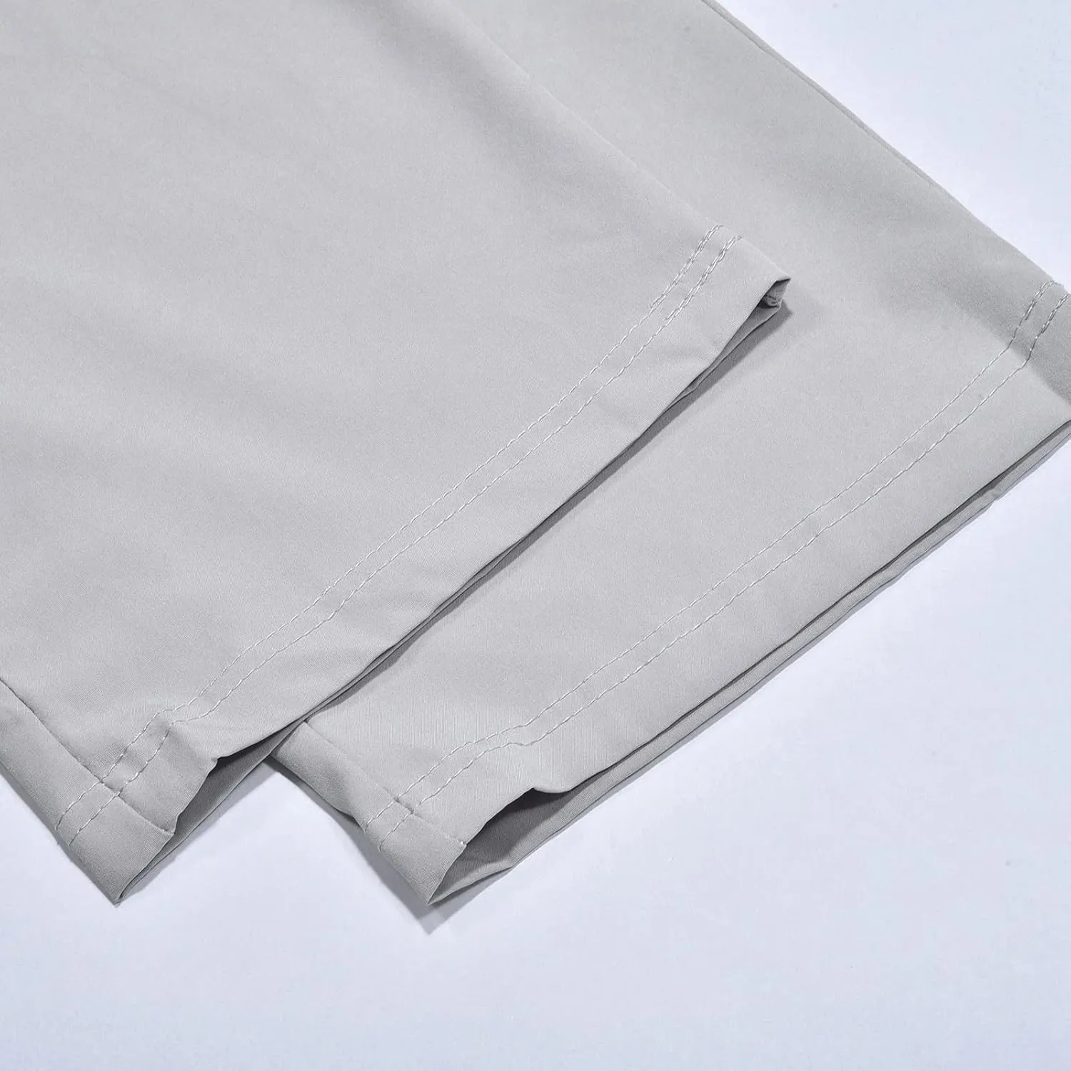 Cotton Linen Pants for Men Casual Loose Fit Pants Outdoor Hiking Trousers Drawstring Elastic Waist Straight Leg Pant