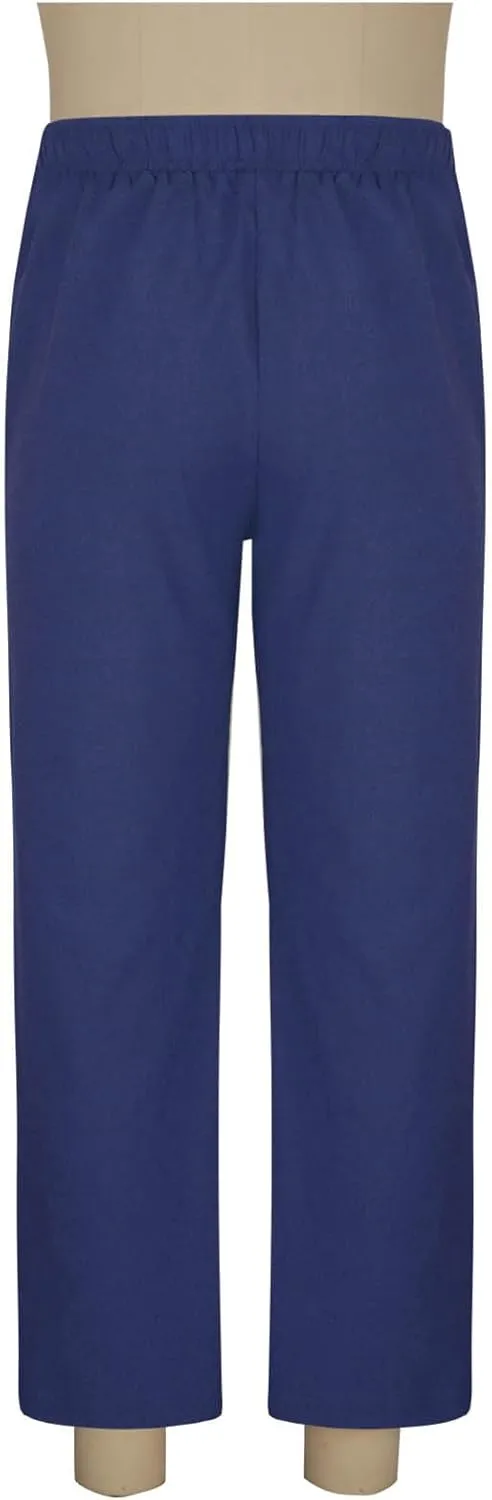Cotton Linen Trousers for Men Trendy Elastic Drawstring Waist Pants Solid Casual Pant Summer Beach Vacation Clothing