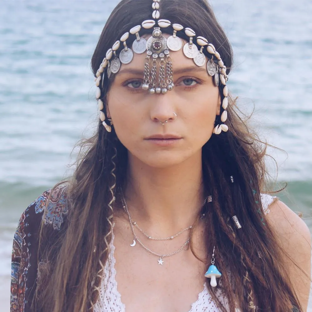 Cowrie Shell & Coins Headpiece