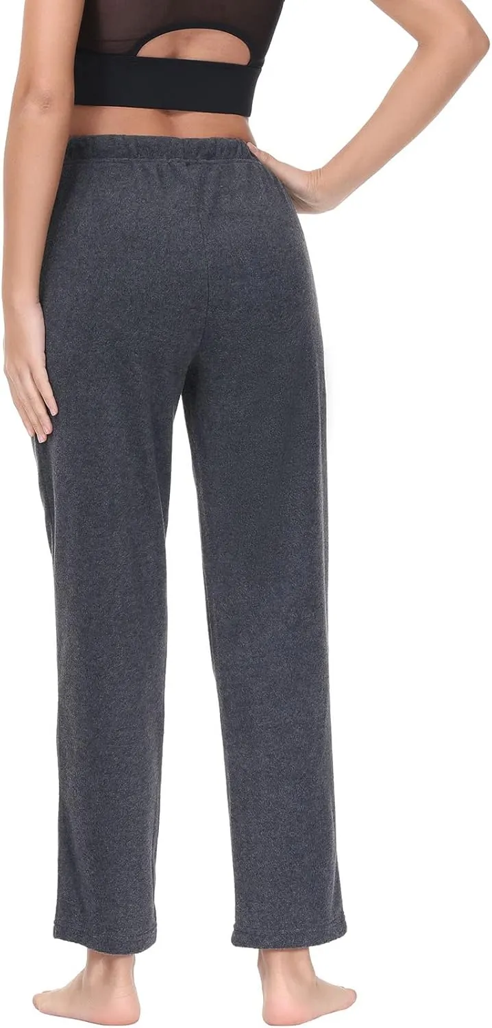 COZZIPLUS Women Fleece Pants, Lightweight Polar Fleece Lounge Sweatpants for Women, Straight Leg Pajama Pants with Pockets