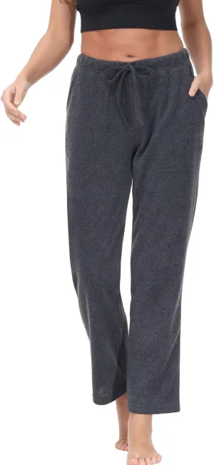 COZZIPLUS Women Fleece Pants, Lightweight Polar Fleece Lounge Sweatpants for Women, Straight Leg Pajama Pants with Pockets