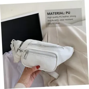 Craftsmanship Fanny Pack Pu Leather Waist Bag Hip Bag Zipper Comfortable Touch Fashionable