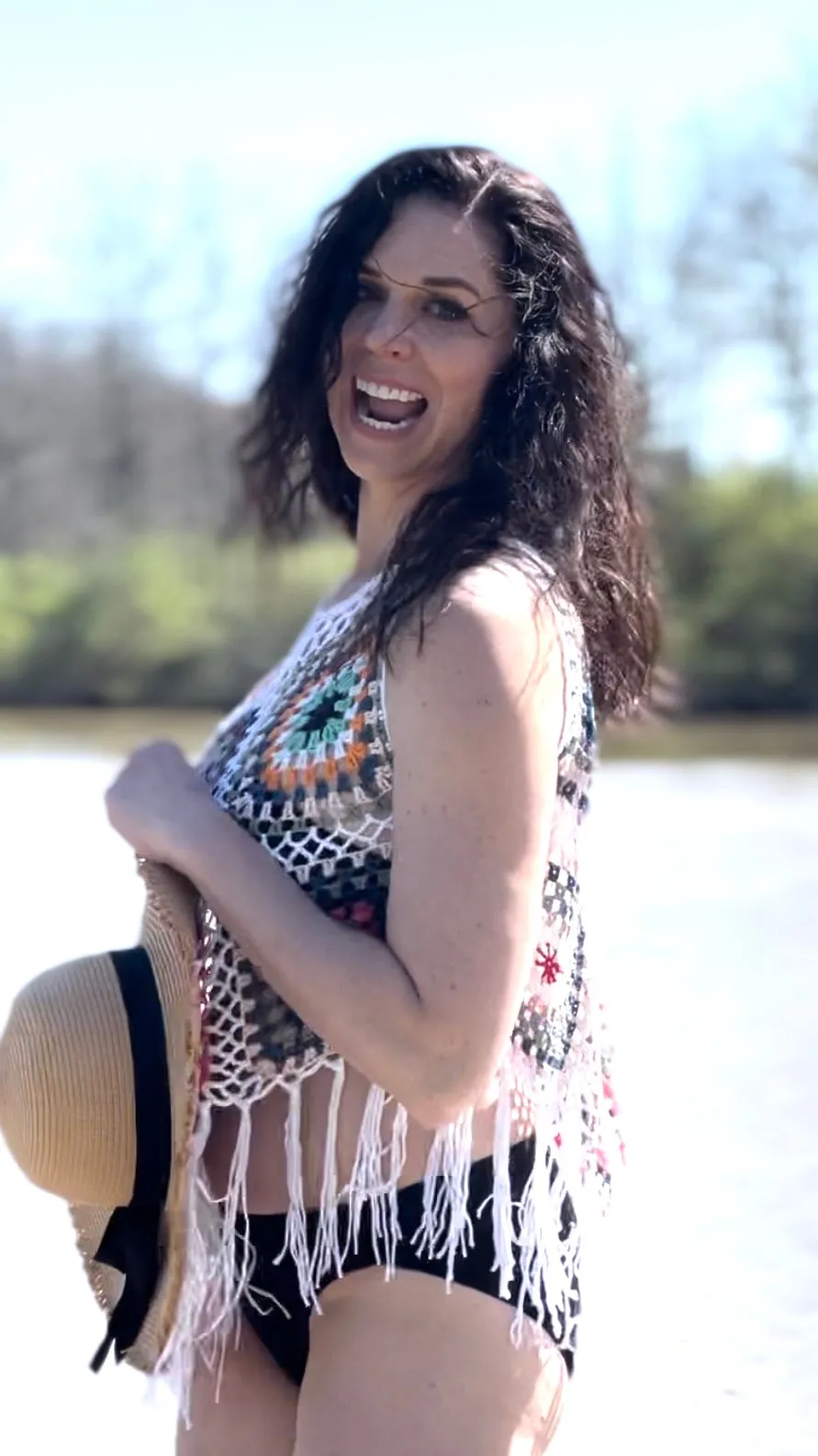 Crochet Fringe Vest  (White)