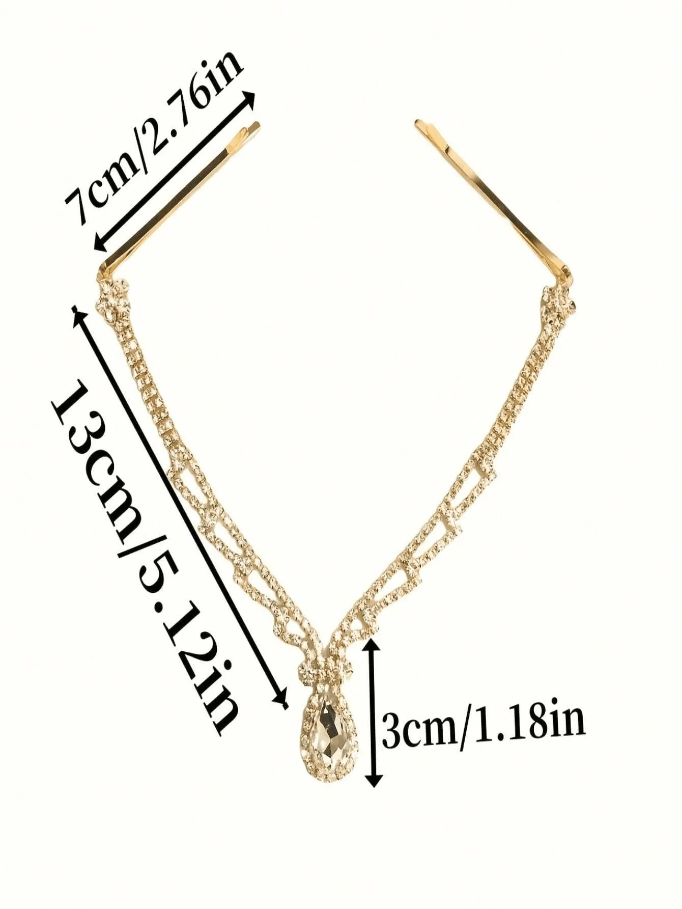 Cross-Border Crystal Water Drop Rhinestone Forehead Chain Bridal Headpiece Bohemian Hair Accessories Tiaras