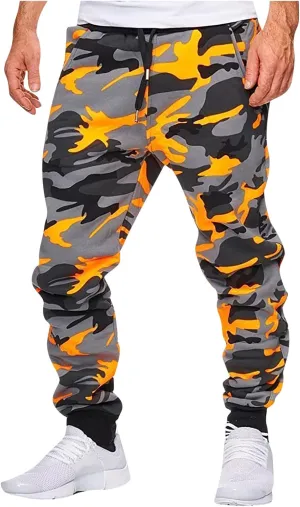 Ctreela Camo Jogger Pant for Men Fashion Drawstring Joggers Sweatpants Outdoor Workout Jogging Track Pants Active Sportswear