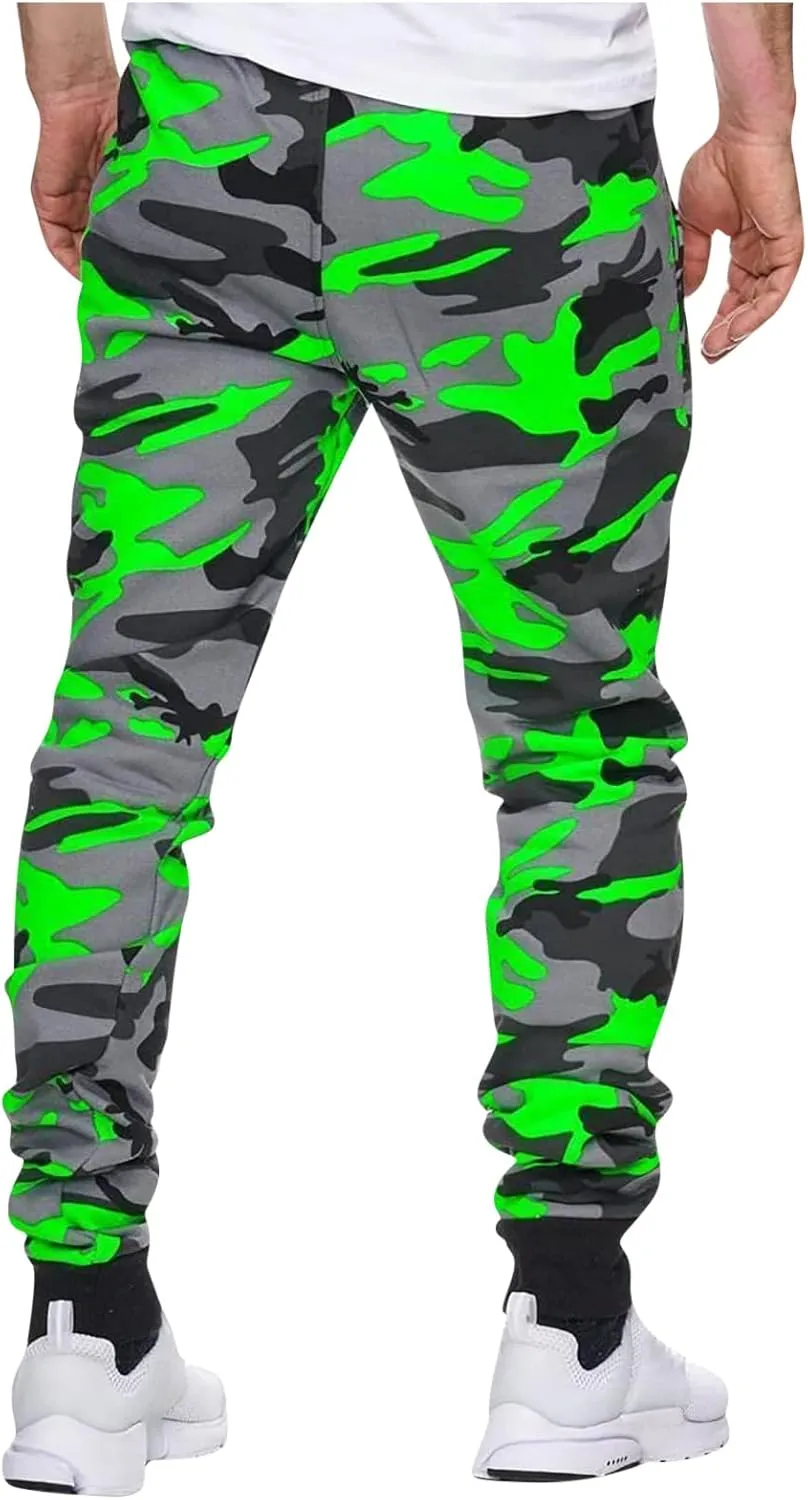 Ctreela Camo Jogger Pant for Men Fashion Drawstring Joggers Sweatpants Outdoor Workout Jogging Track Pants Active Sportswear