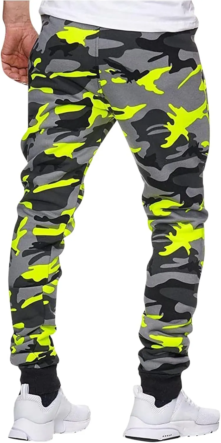 Ctreela Camo Jogger Pant for Men Fashion Drawstring Joggers Sweatpants Outdoor Workout Jogging Track Pants Active Sportswear