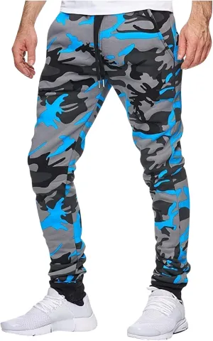 Ctreela Camo Jogger Pant for Men Fashion Drawstring Joggers Sweatpants Outdoor Workout Jogging Track Pants Active Sportswear