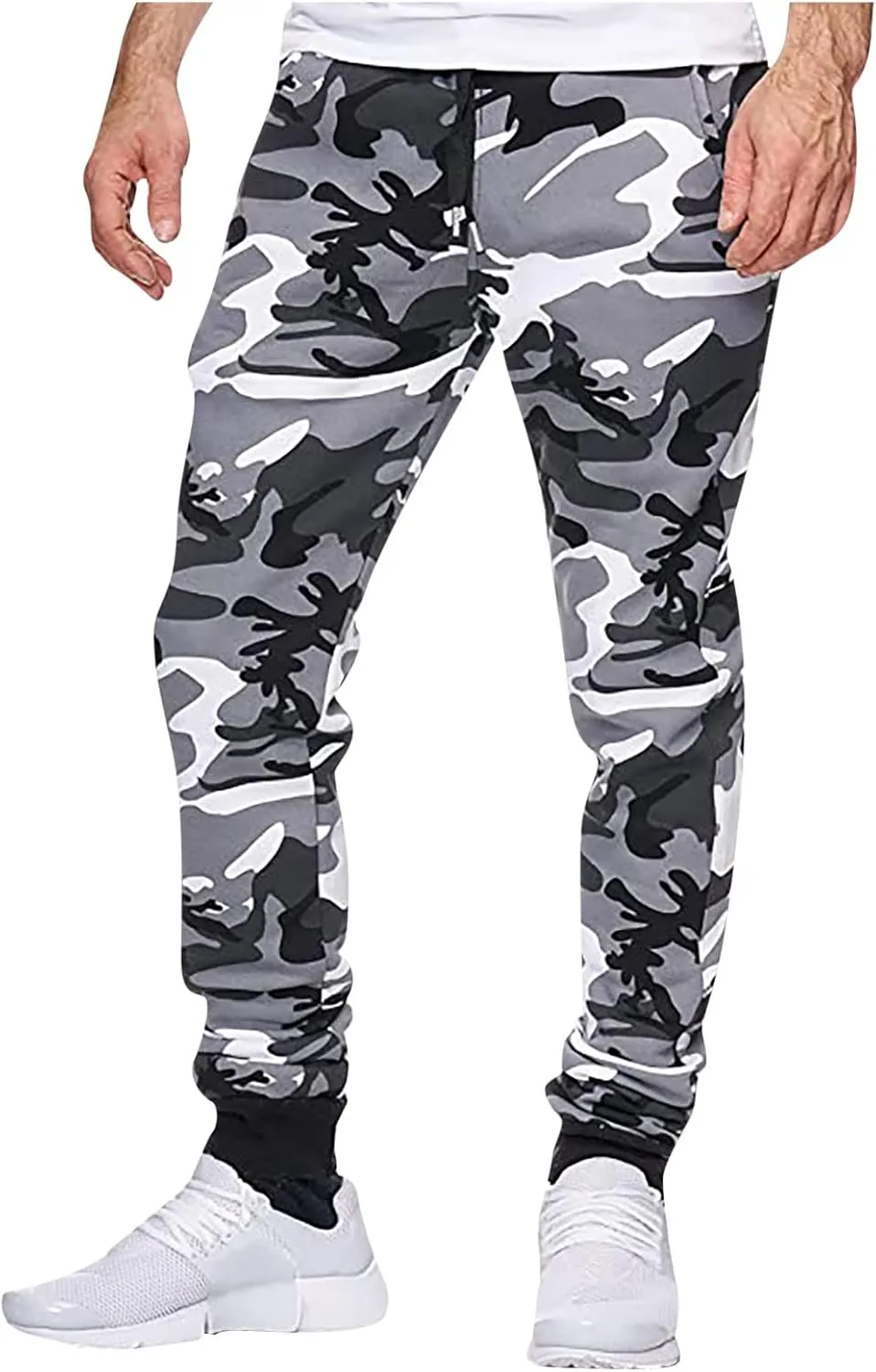 Ctreela Camo Jogger Pant for Men Fashion Drawstring Joggers Sweatpants Outdoor Workout Jogging Track Pants Active Sportswear