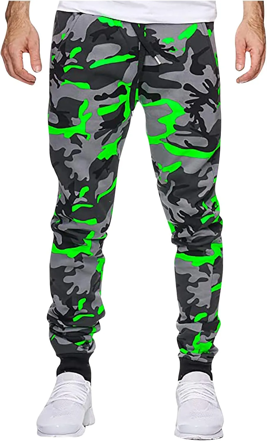 Ctreela Camo Jogger Pant for Men Fashion Drawstring Joggers Sweatpants Outdoor Workout Jogging Track Pants Active Sportswear