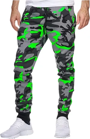 Ctreela Camo Jogger Pant for Men Fashion Drawstring Joggers Sweatpants Outdoor Workout Jogging Track Pants Active Sportswear