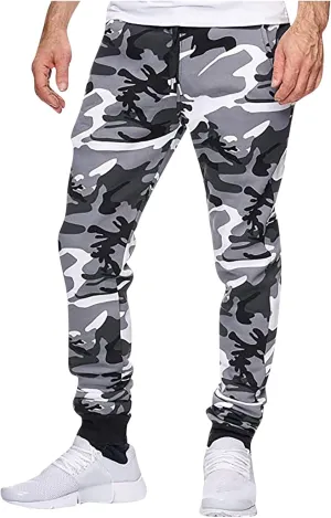Ctreela Camo Jogger Pant for Men Fashion Drawstring Joggers Sweatpants Outdoor Workout Jogging Track Pants Active Sportswear