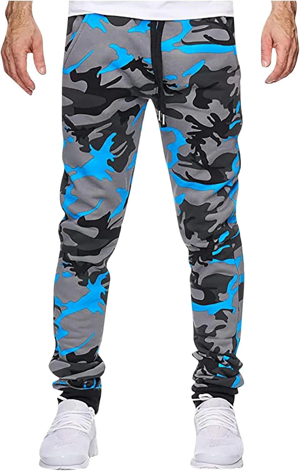 Ctreela Camo Jogger Pant for Men Fashion Drawstring Joggers Sweatpants Outdoor Workout Jogging Track Pants Active Sportswear