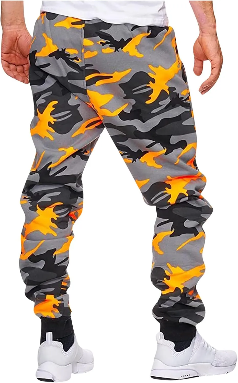Ctreela Camo Jogger Pant for Men Fashion Drawstring Joggers Sweatpants Outdoor Workout Jogging Track Pants Active Sportswear