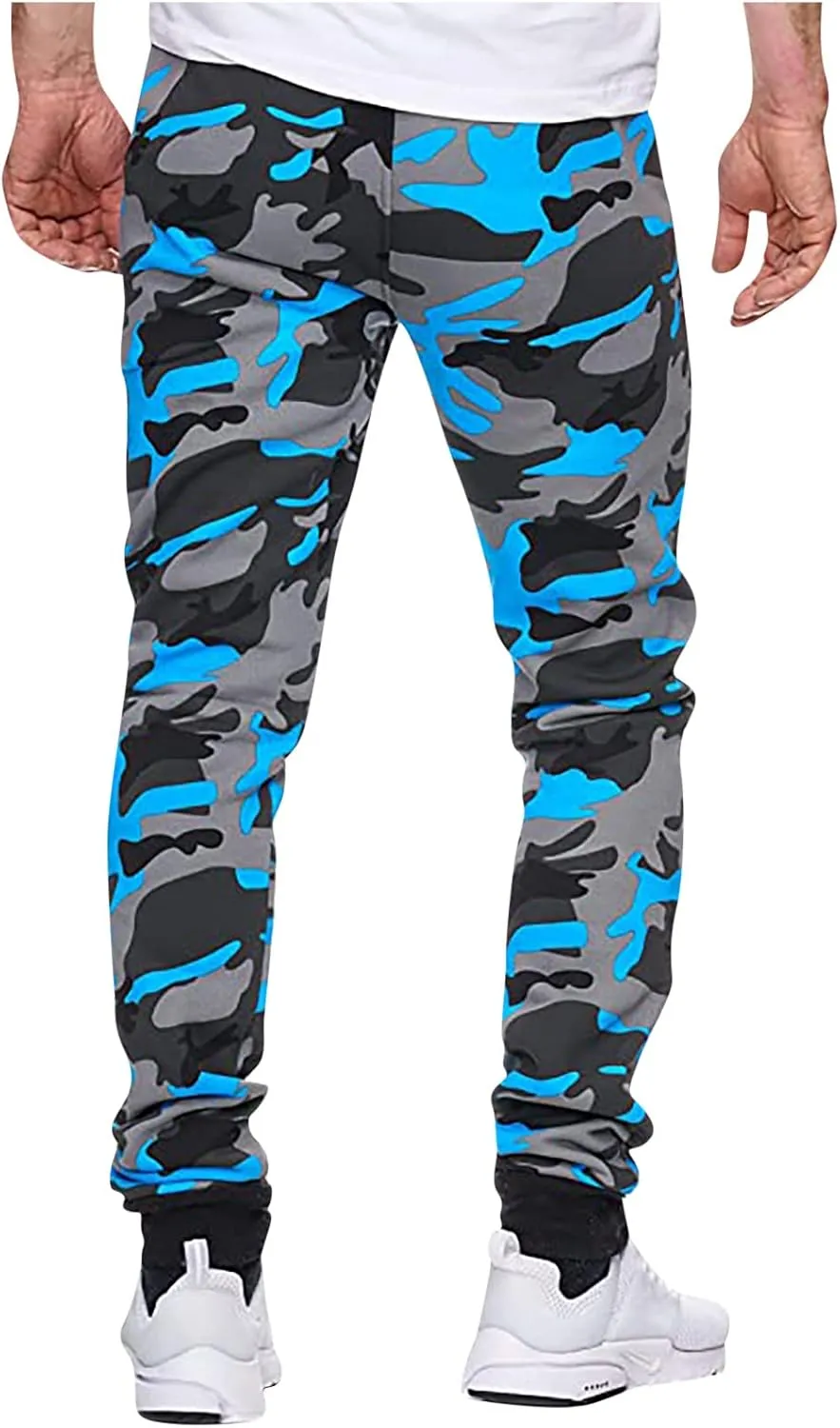 Ctreela Camo Jogger Pant for Men Fashion Drawstring Joggers Sweatpants Outdoor Workout Jogging Track Pants Active Sportswear