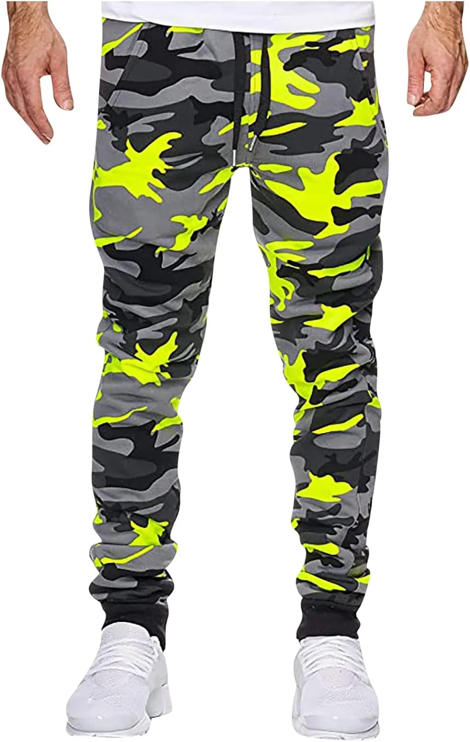 Ctreela Camo Jogger Pant for Men Fashion Drawstring Joggers Sweatpants Outdoor Workout Jogging Track Pants Active Sportswear