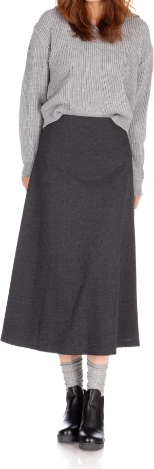 Dani's Choice Elastic Waist A-line Flared Long Skirt