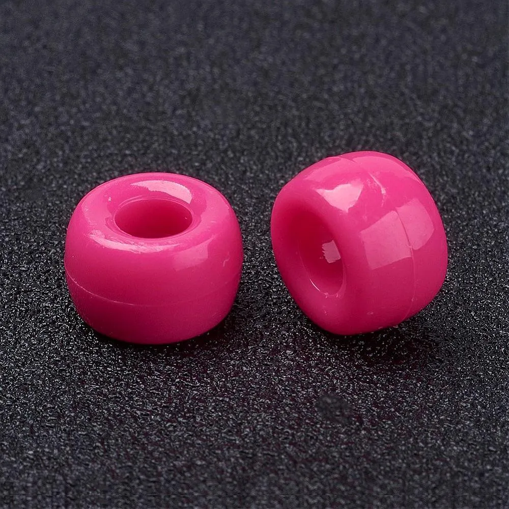 Dark Pink Opaque - Acrylic Pony Beads