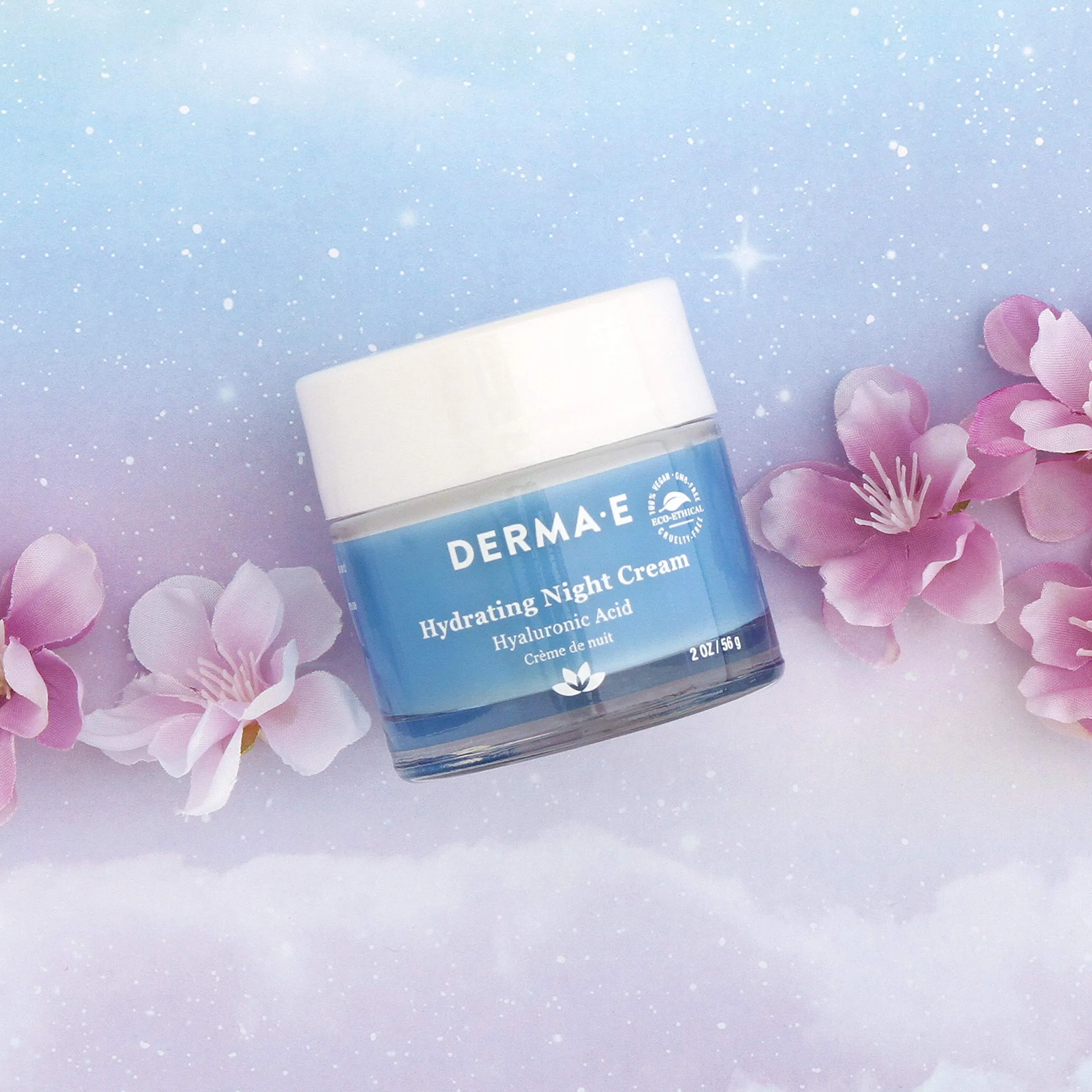 DERMA-E Hydrating Night Cream with Hyaluronic Acid, No Scent, 2 Ounce