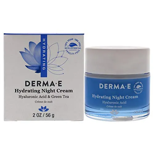 DERMA-E Hydrating Night Cream with Hyaluronic Acid, No Scent, 2 Ounce