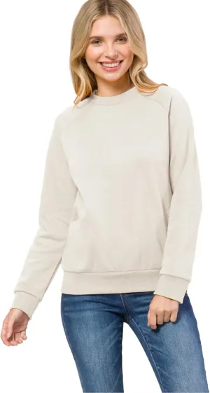 Design by Olivia Women's Basic Soft & Comfortable Pullover Fleece Crewneck Sweatshirt Fall Outfits
