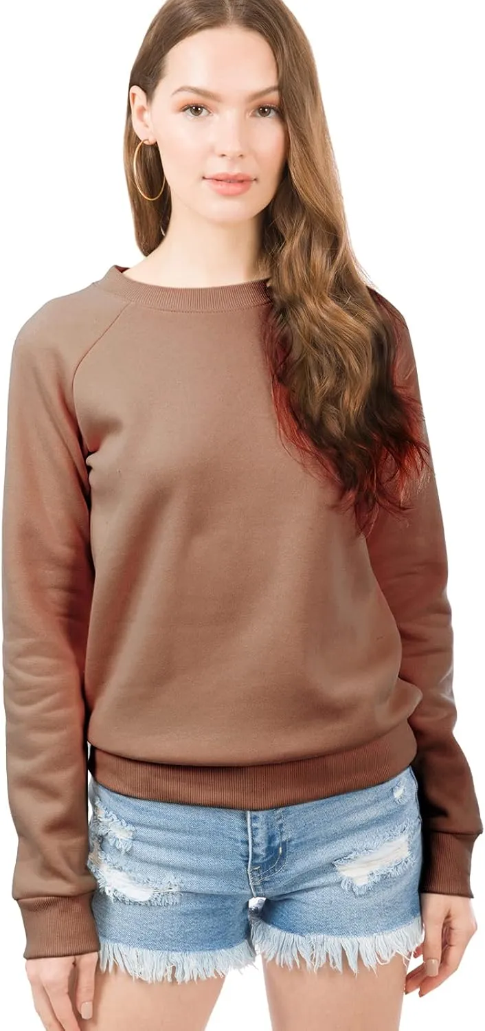 Design by Olivia Women's Basic Soft & Comfortable Pullover Fleece Crewneck Sweatshirt Fall Outfits