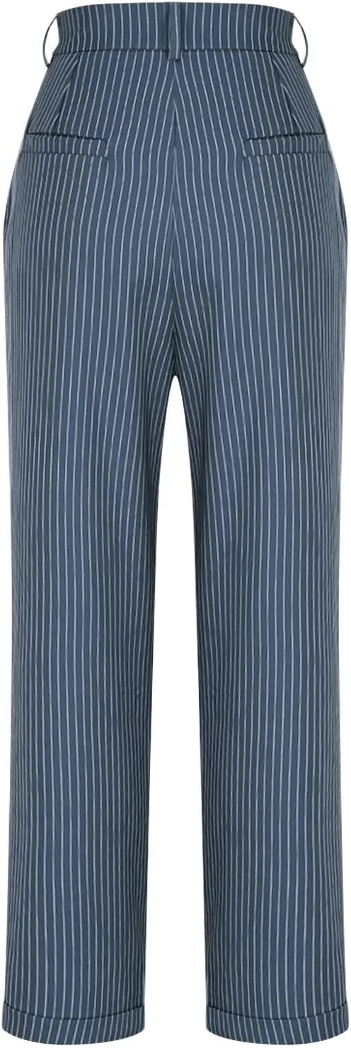 Dress Pants for Women Wide Leg High Waist Casual Loose Fit Straight Leg Work Pants Business Trousers with Pockets