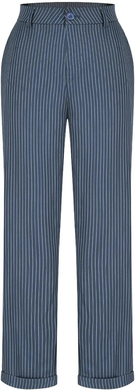 Dress Pants for Women Wide Leg High Waist Casual Loose Fit Straight Leg Work Pants Business Trousers with Pockets