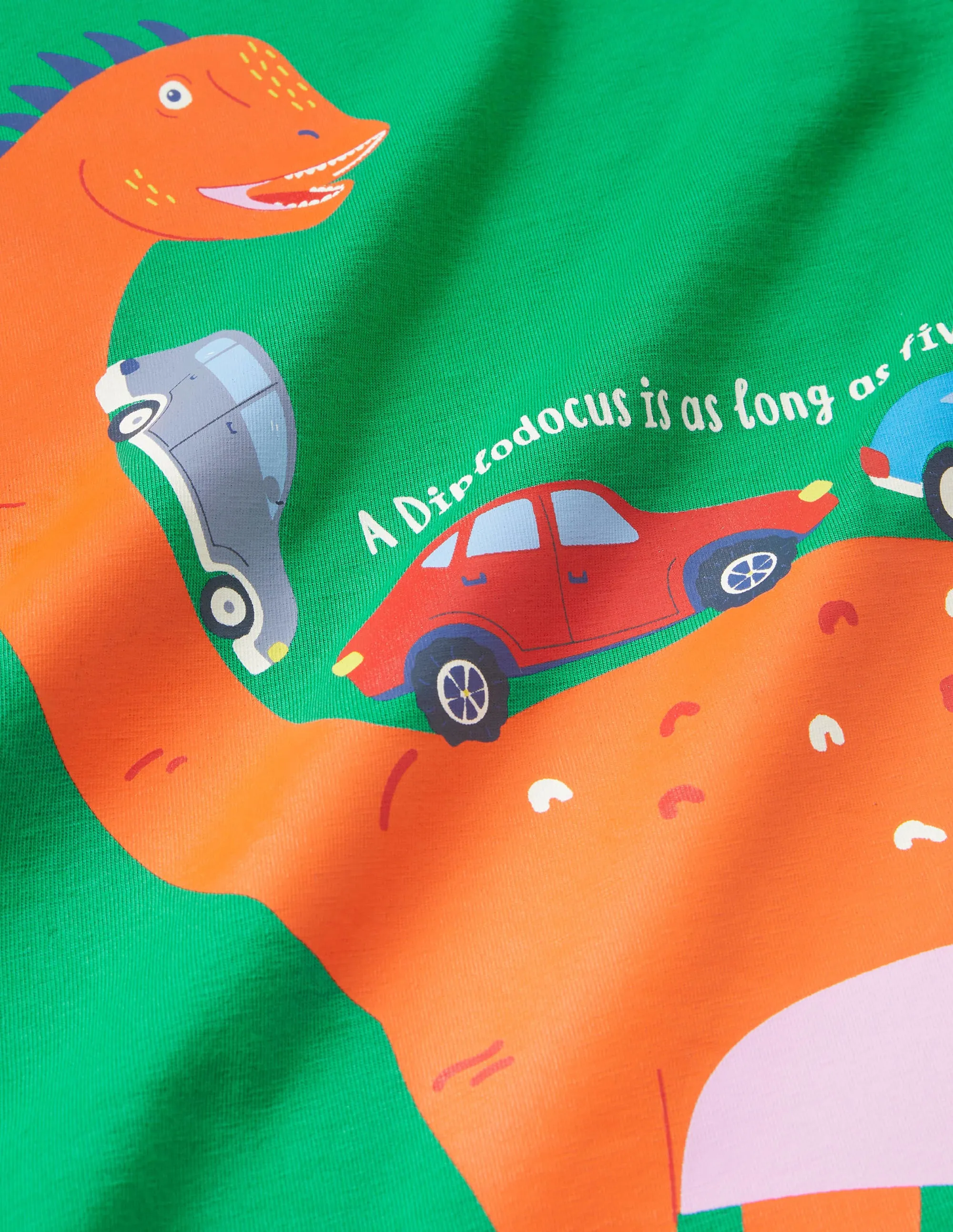 Educational Printed T-shirt-Highland Green Dinosaur