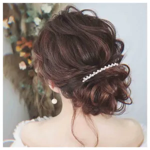 Erimberate Bohemian Pearl Hair Comb Bead Barrette Gold Headpiece Vintage Headwear Hairpiece Decorative Wedding Comb Hair Accessories Jewelry for Women and Girls Gifts (Style A)