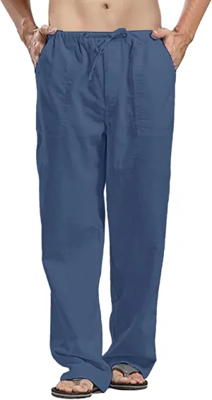 Fashion Joggers for Men Drawstring Wide Straight Leg Pants Regular Fit Long Pant Outdoor Hiking Trousers Chino Pant Skinny Mens Casual Pants
