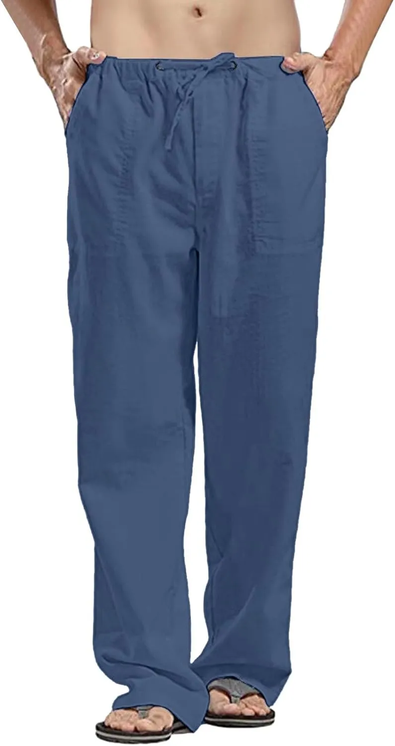 Fashion Joggers for Men Drawstring Wide Straight Leg Pants Regular Fit Long Pant Outdoor Hiking Trousers Chino Pant Skinny Mens Casual Pants