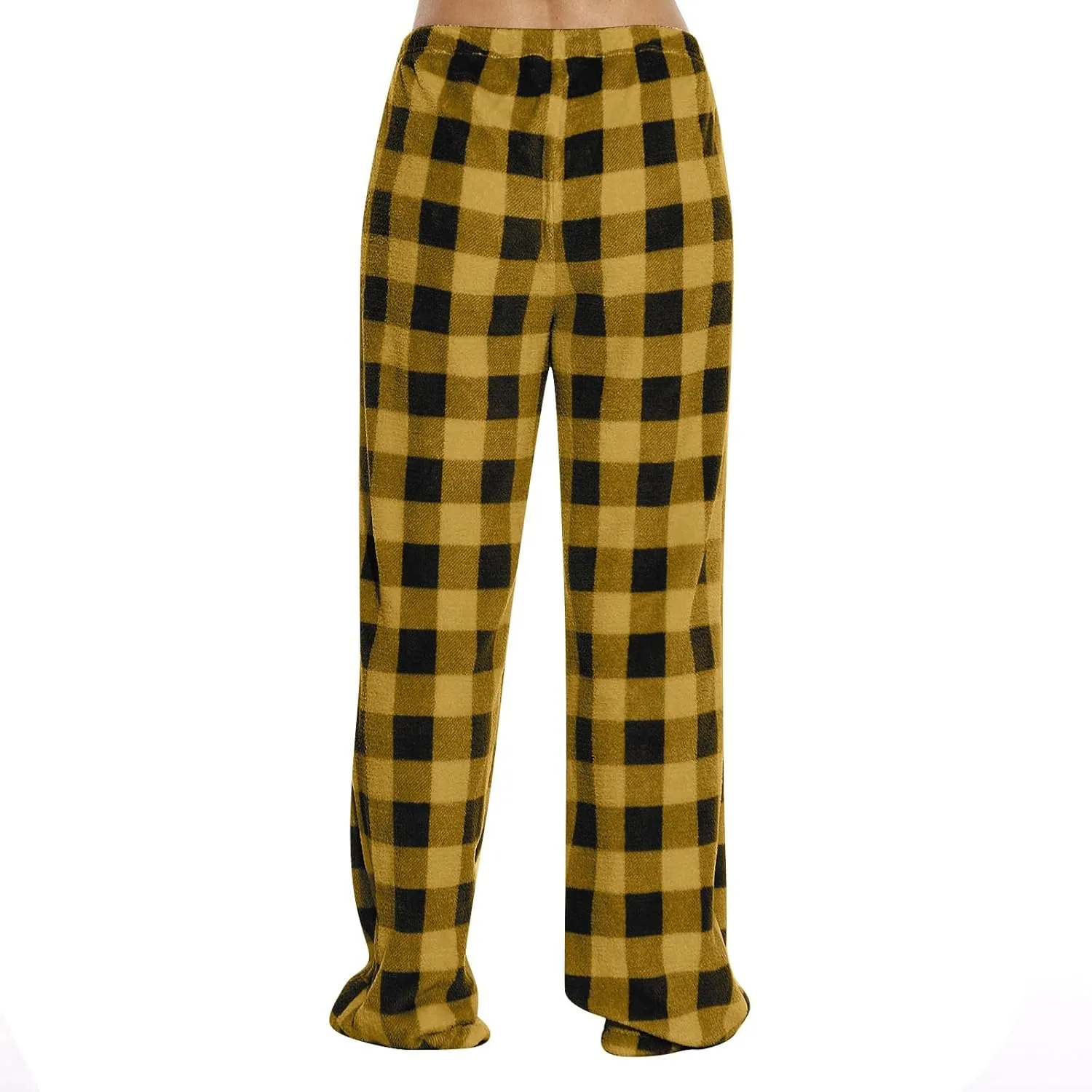 Flannel Pajama Pants Women Soft Cute Buffalo Plaid Pajama Pants Comfy Casual Elastic Waist Wide Leg Sleep Pants