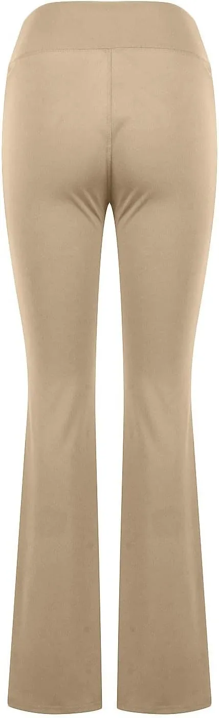 Flare Leggings for Women Tall Tummy Control V Crossover Bell Bottom Pants High Waist Bootcut Yoga Pants with Pockets