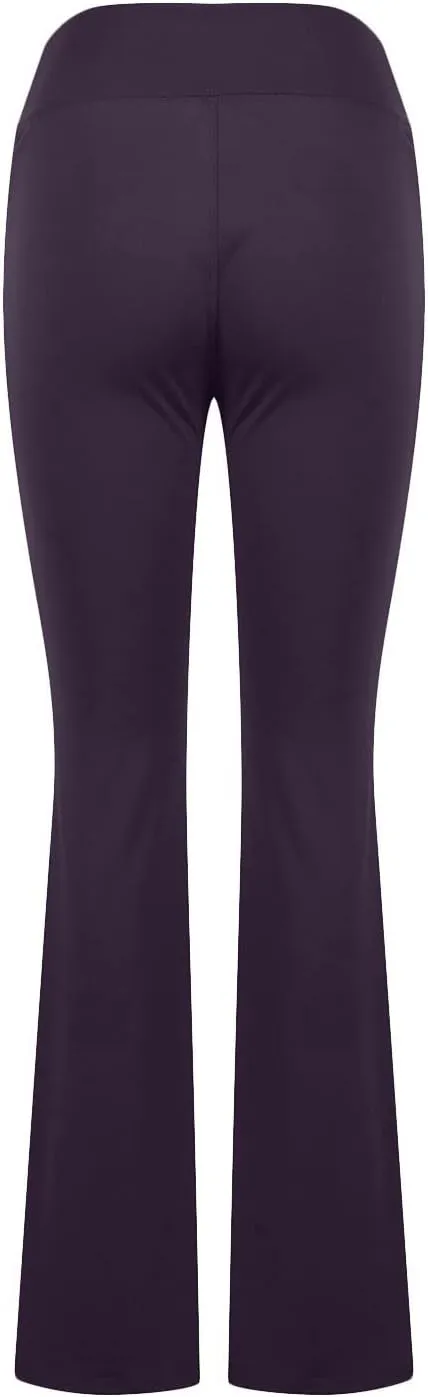 Flare Leggings for Women Tall Tummy Control V Crossover Bell Bottom Pants High Waist Bootcut Yoga Pants with Pockets