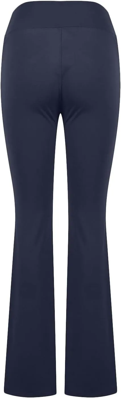 Flare Leggings for Women Tall Tummy Control V Crossover Bell Bottom Pants High Waist Bootcut Yoga Pants with Pockets