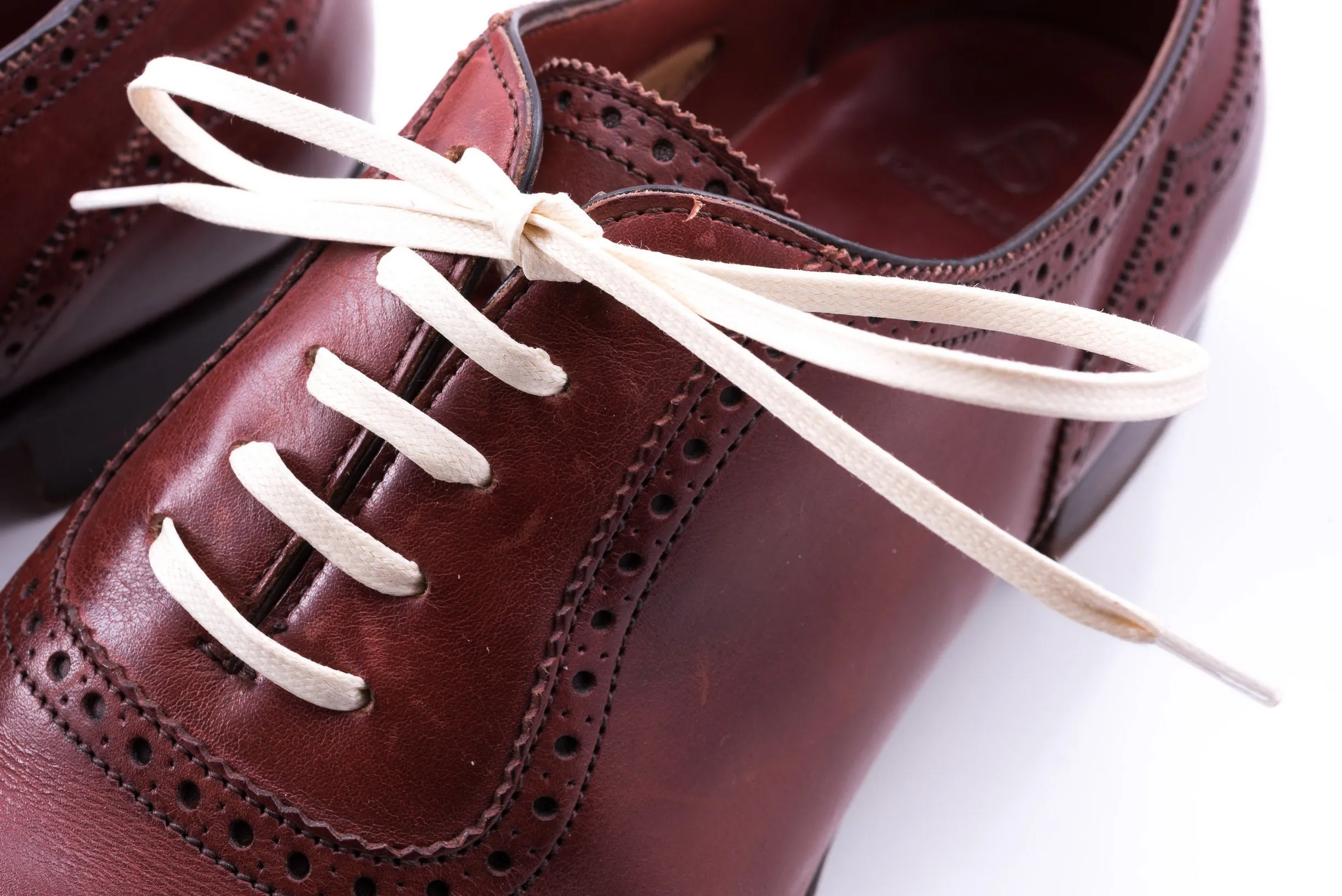 Flat Off White Waxed Cotton Shoelaces