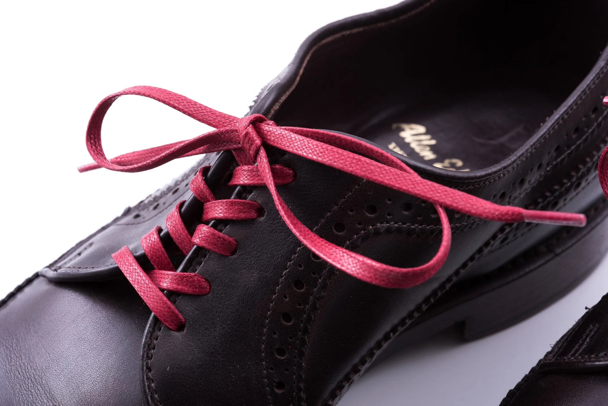 Flat Red Waxed Cotton Shoelaces