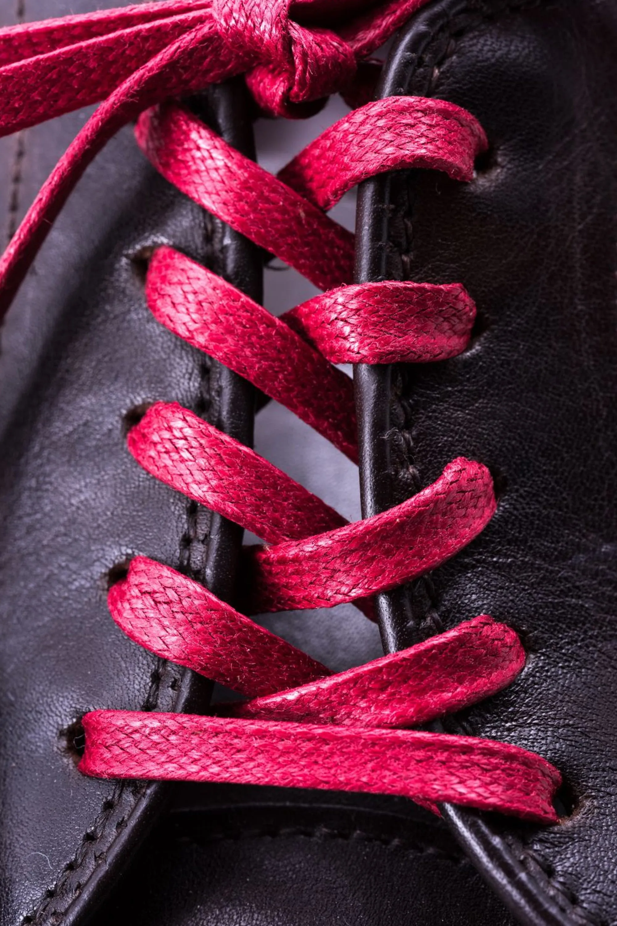 Flat Red Waxed Cotton Shoelaces