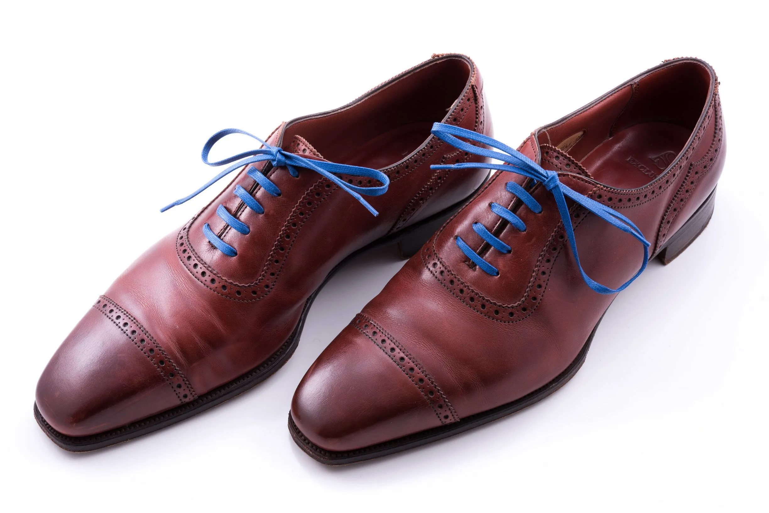 Flat Royal Blue Waxed Cotton Shoelaces