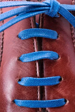 Flat Royal Blue Waxed Cotton Shoelaces